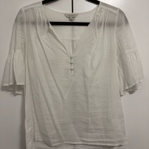 Lucky Brand white bell sleeve v-neck blouse